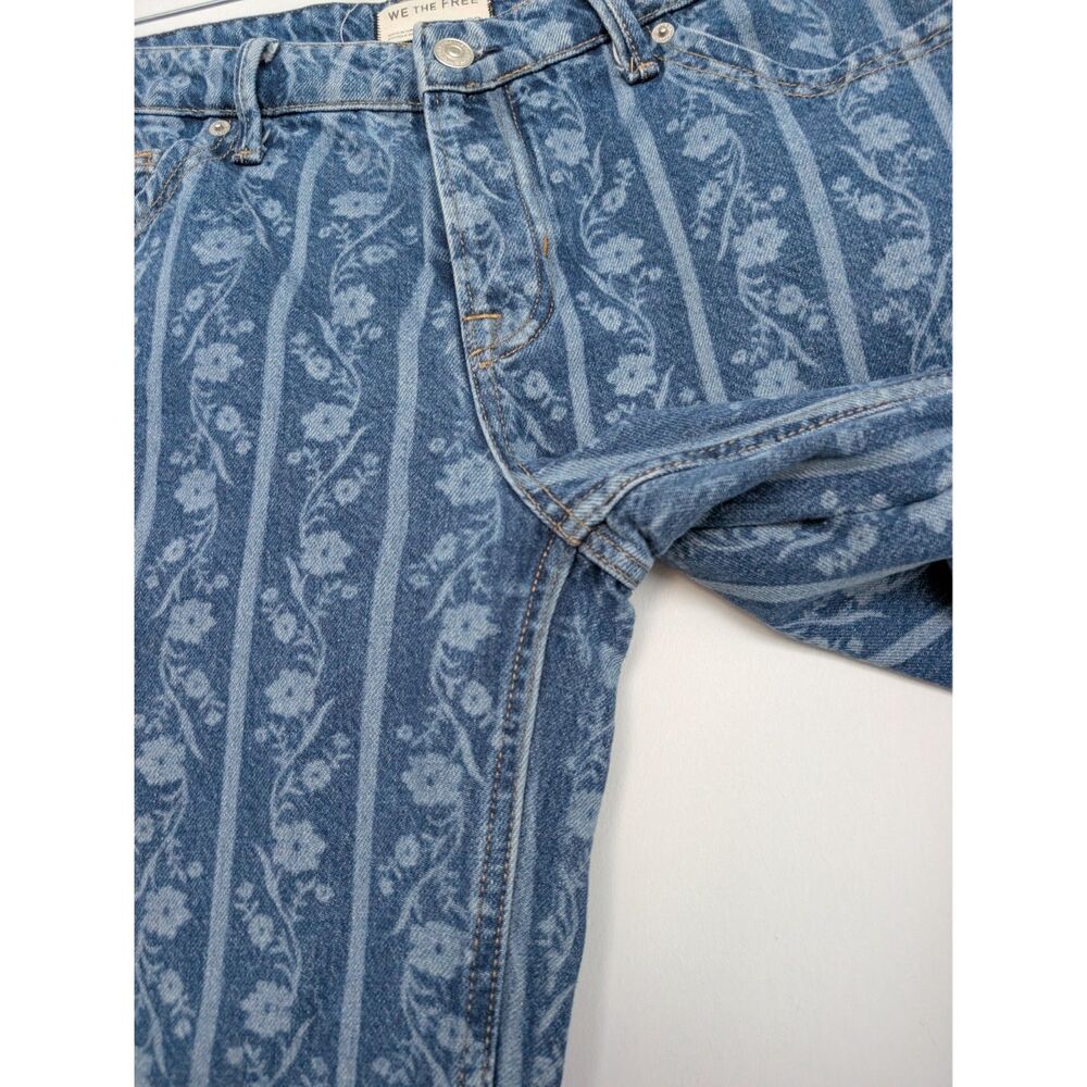 We the Free FP Tennessee Low Rise Boyfriend Jeans Sz 29 Faded Floral Stripe - Picture 9 of 16
